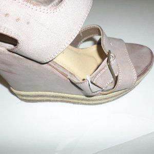 Le Blossom Collection Black Wedge Heels